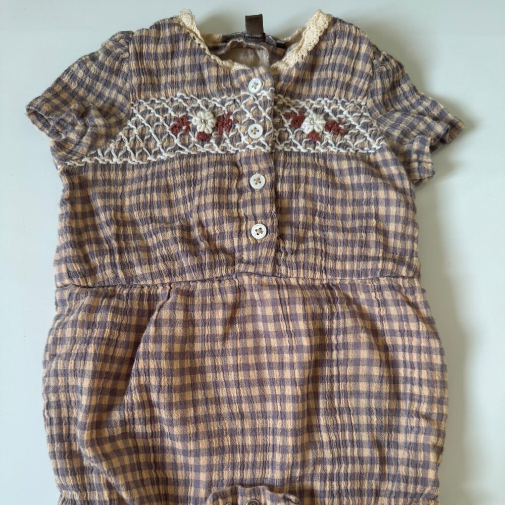 Emile et Ida Embroidered Romper 6m